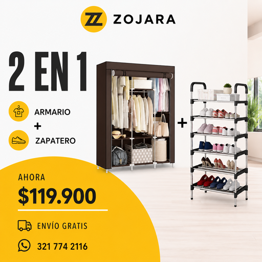 Combo Armario + Zapatero 2 en 1